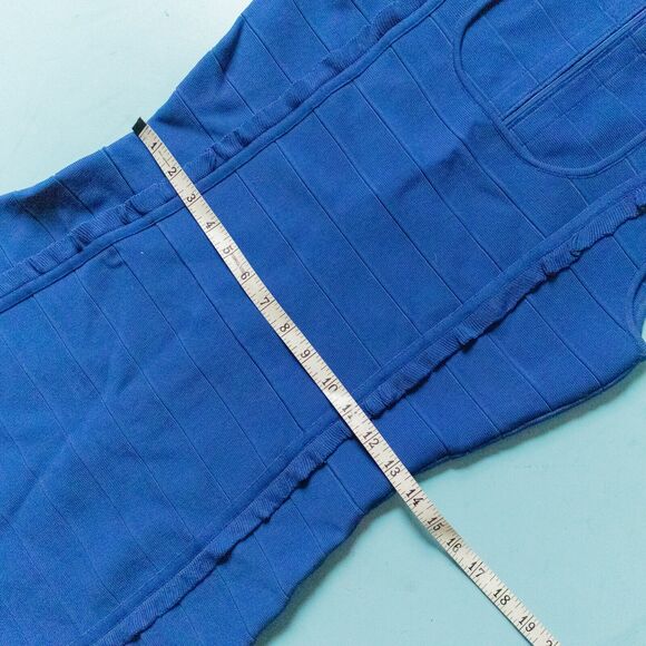 Yigal Azrouel Royal Blue Fitted Bandage Bodycon Dress Size Medium Stretch - Picture 5 of 8